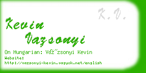 kevin vazsonyi business card